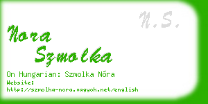 nora szmolka business card
